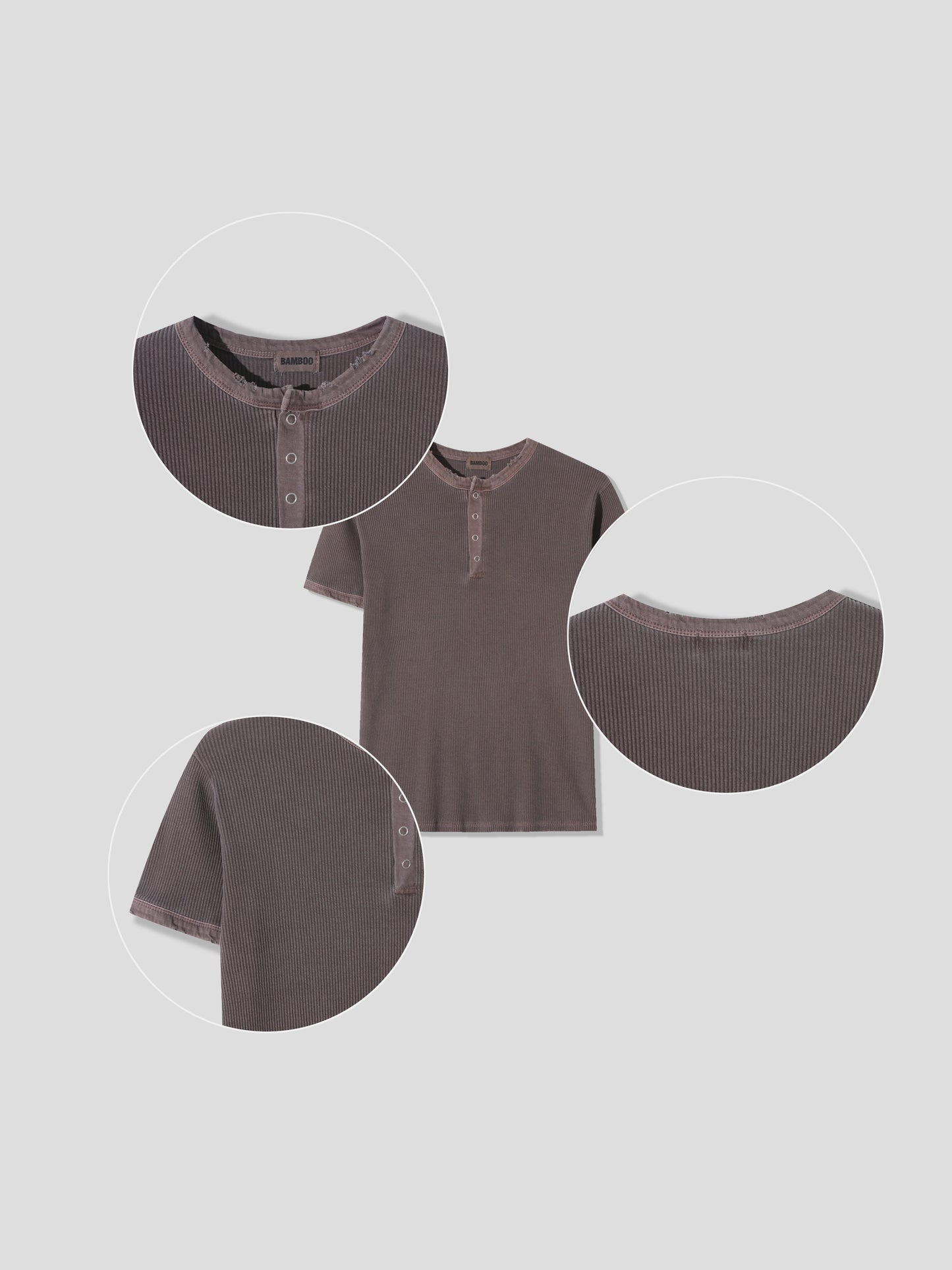 Peak Ribbed Henley Short Sleeve Tee