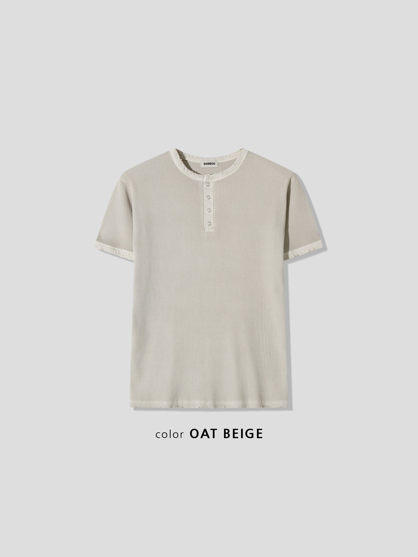 Peak Ribbed Henley Short Sleeve Tee