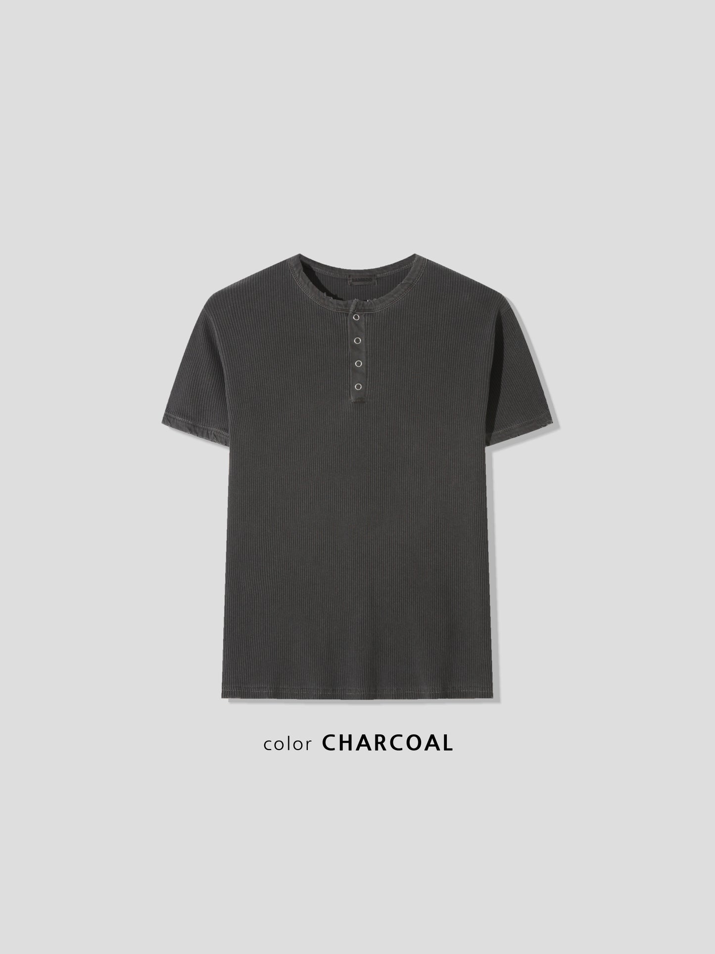 Peak Ribbed Henley Short Sleeve Tee