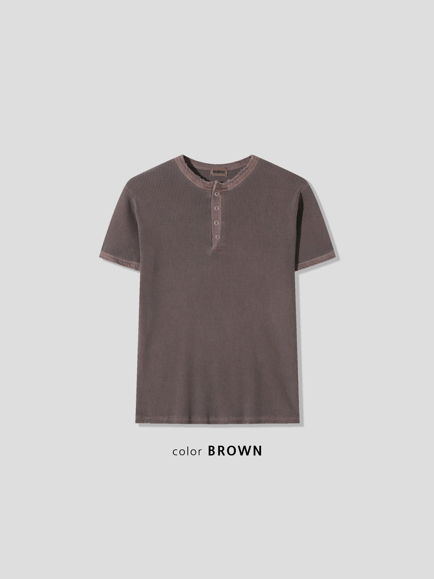 Peak Ribbed Henley Short Sleeve Tee