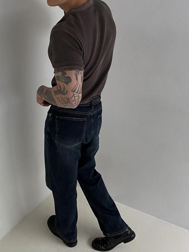 Peak Ribbed Henley Short Sleeve Tee