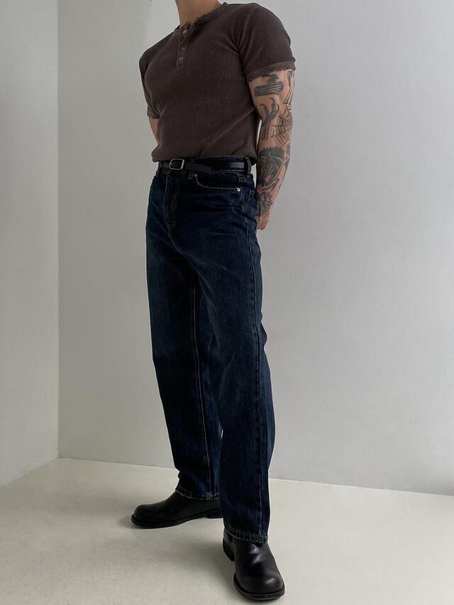 Peak Ribbed Henley Short Sleeve Tee