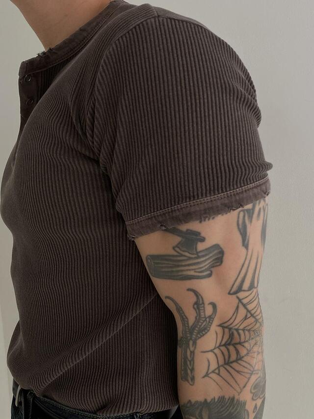 Peak Ribbed Henley Short Sleeve Tee