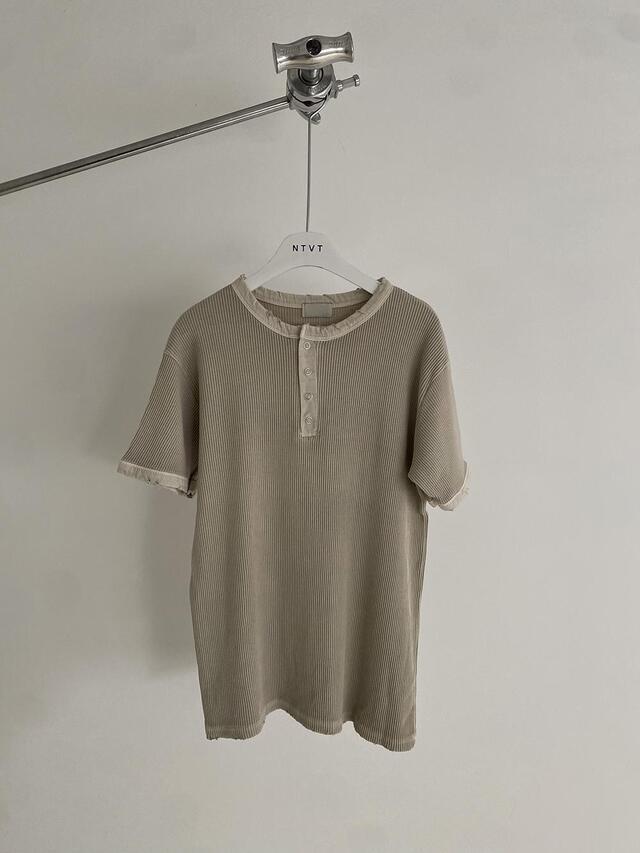 Peak Ribbed Henley Short Sleeve Tee