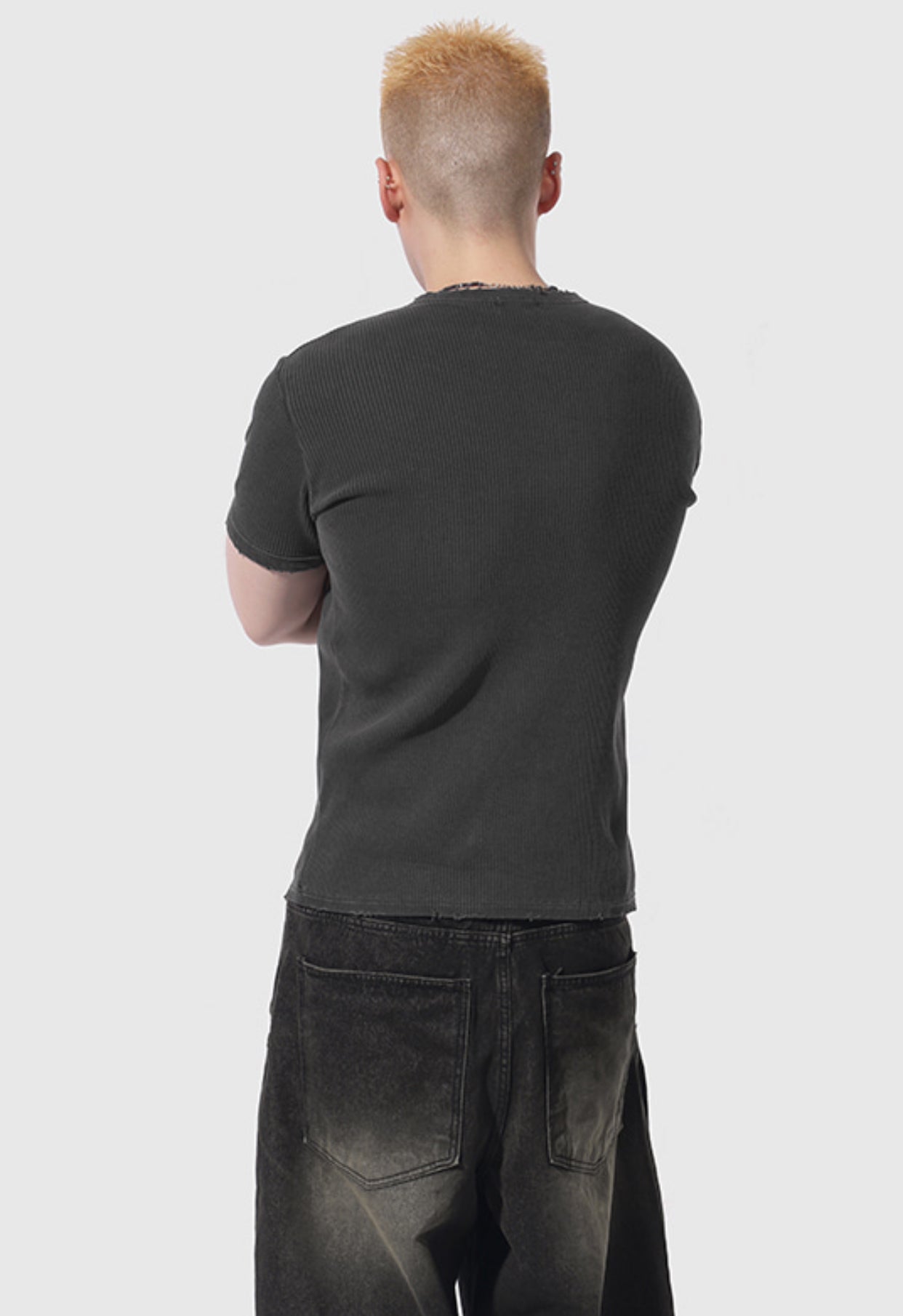 Peak Ribbed Henley Short Sleeve Tee