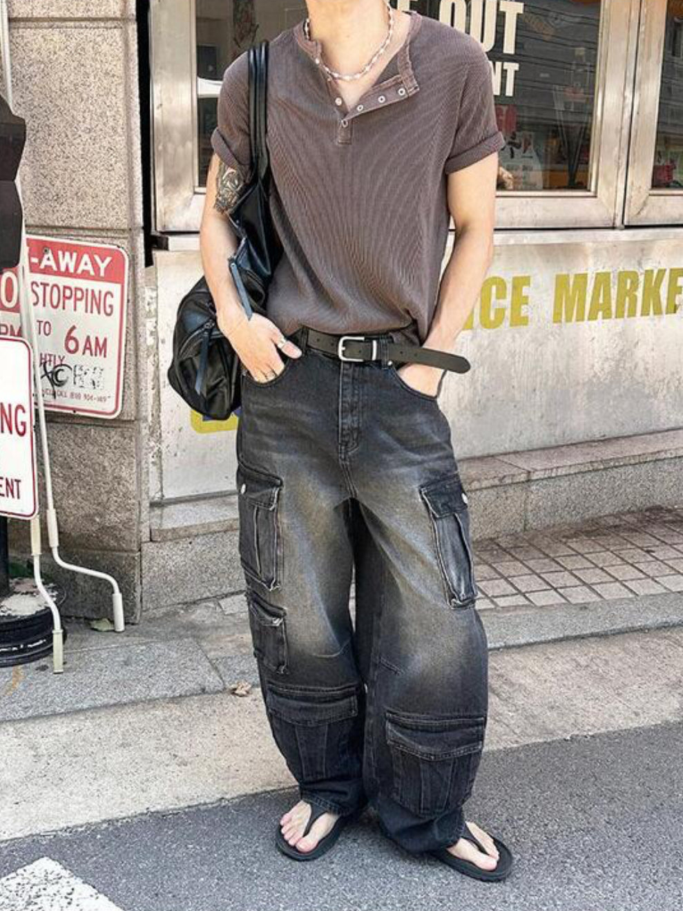 Peak Ribbed Henley Short Sleeve Tee