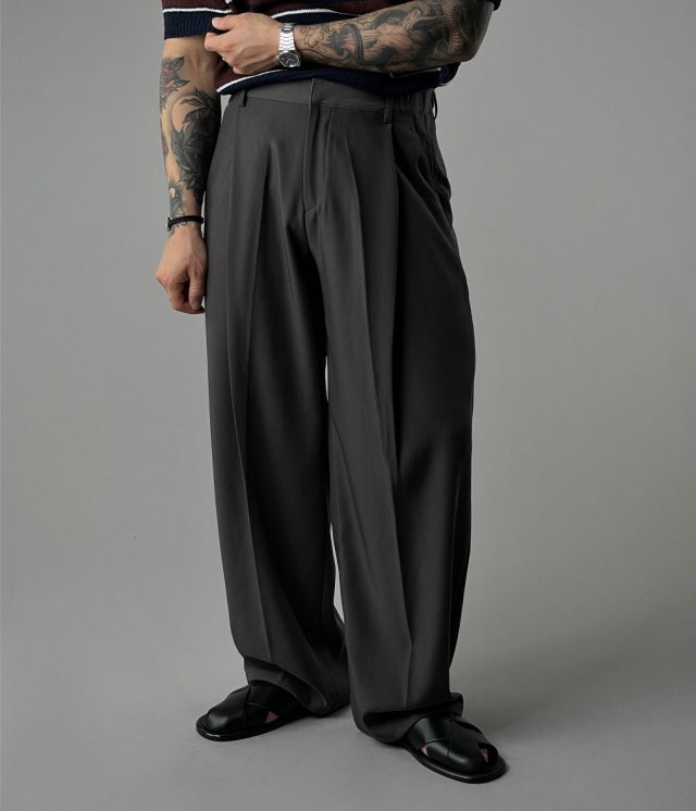 Wide Tuck Slacks