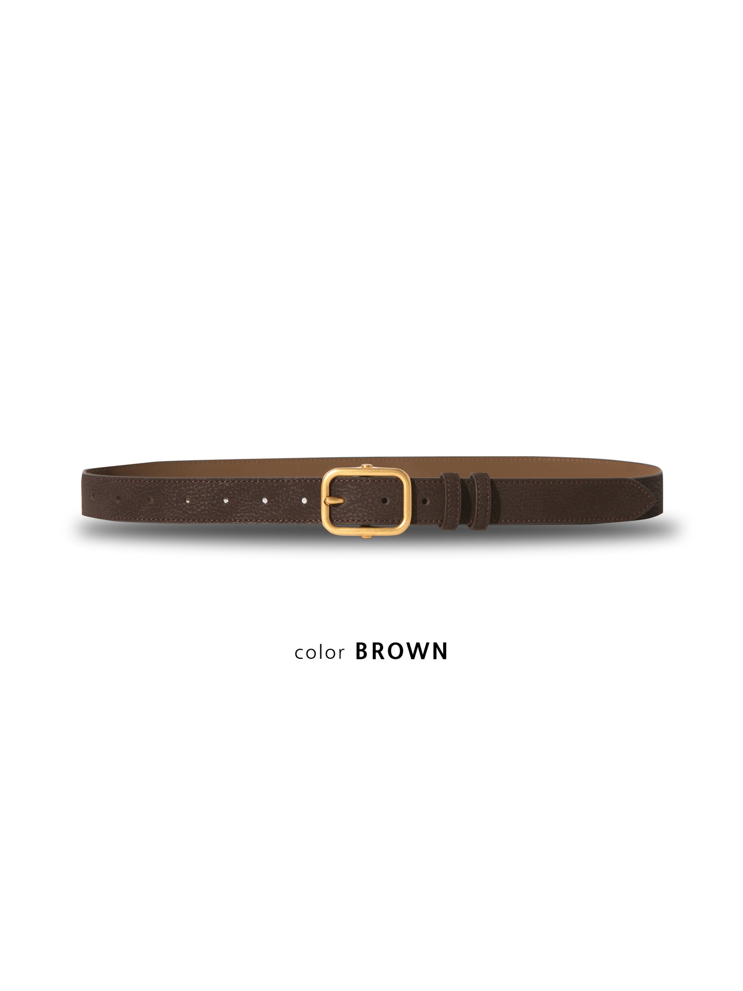 Gold Buckle Leather Belt