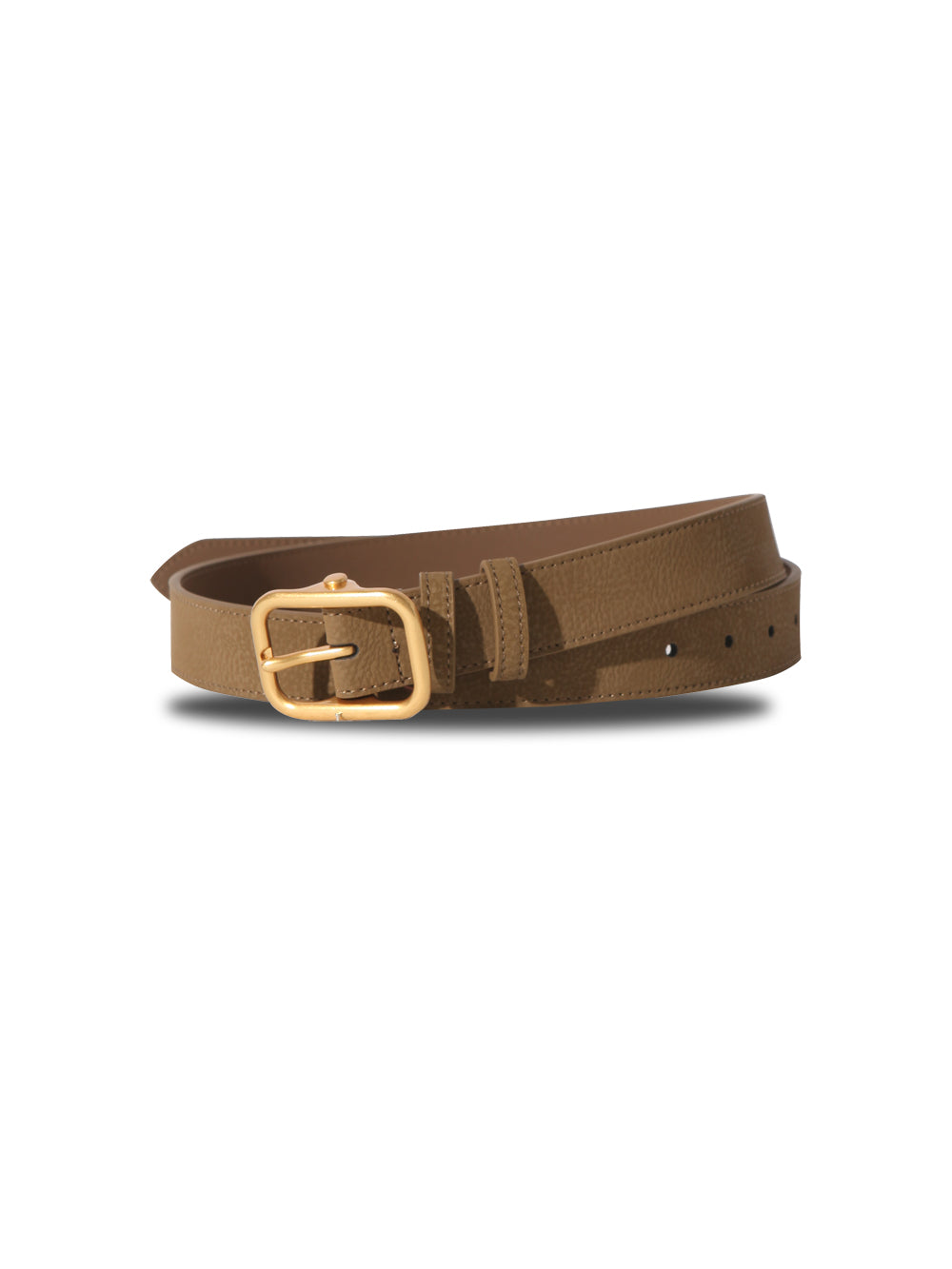 Gold Buckle Leather Belt