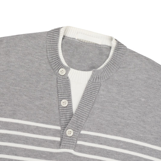 Breton Stripe Henley Knit