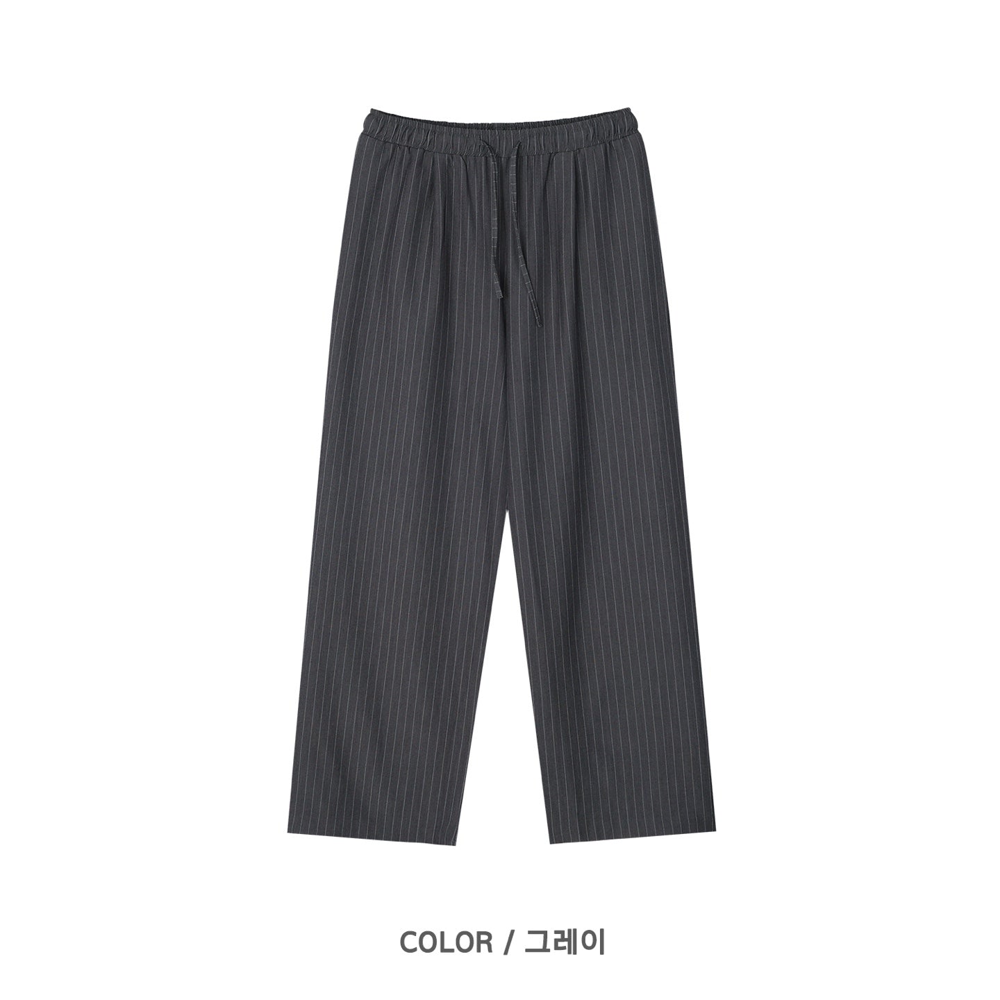Pinstripe Drawstring Wide Pants