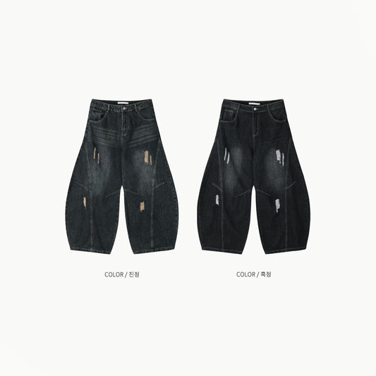 Arc Balloon Distressed Denim