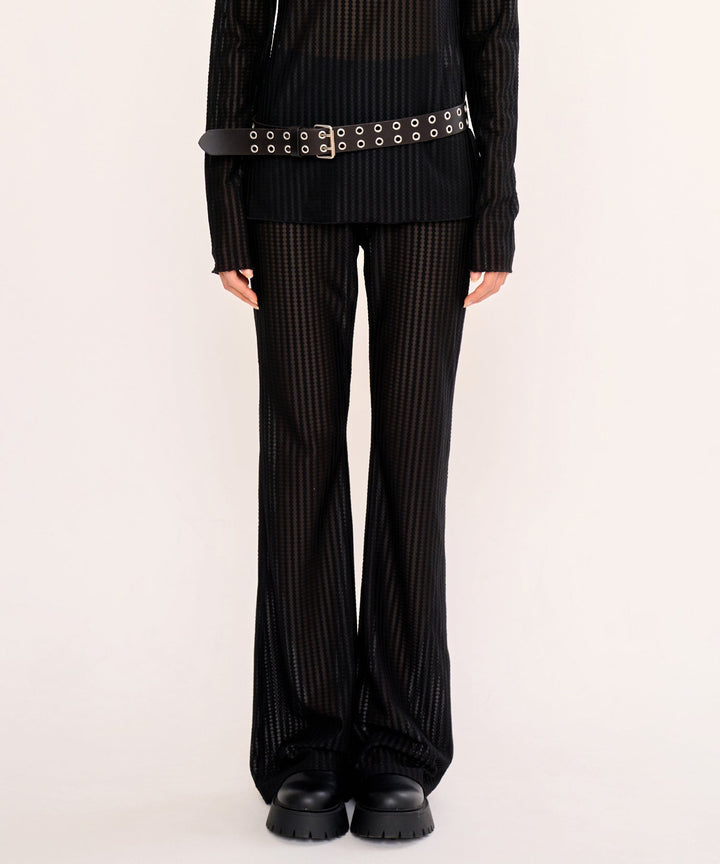 See-through Bootscut Leggings - Black