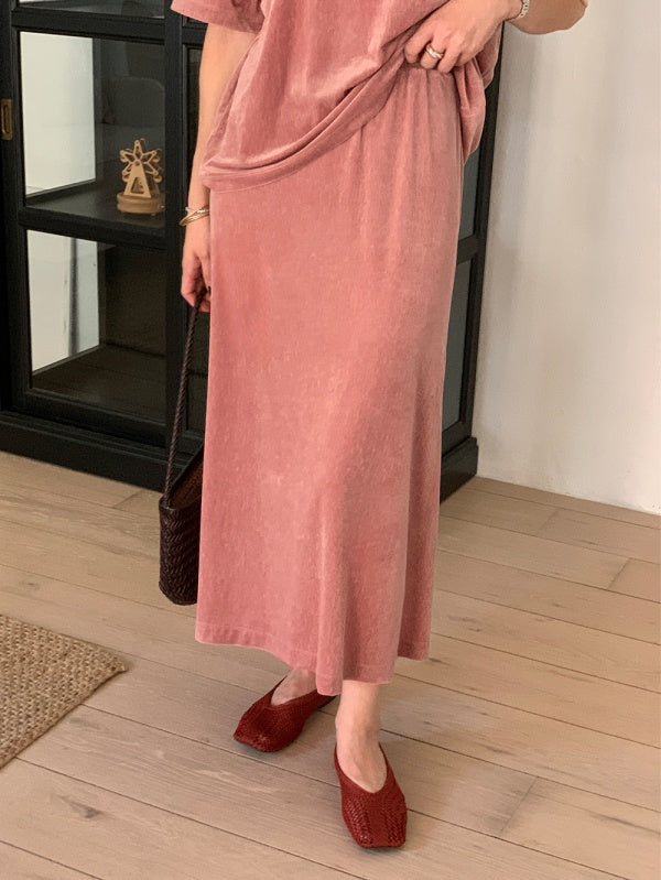 【HER&SHE 2025AW】Velvet Cozy Long Skirt