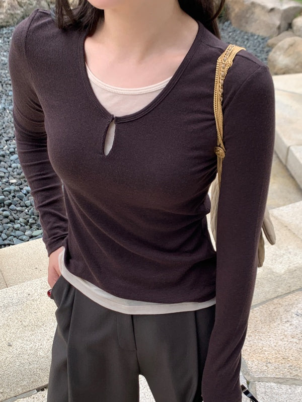 【HER&SHE 2025AW】Scoop Layered T-Shirt