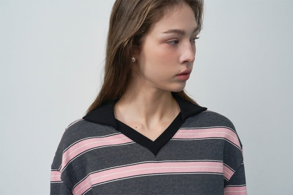 【HER&SHE 2025AW】Frill Striped Long Sleeve