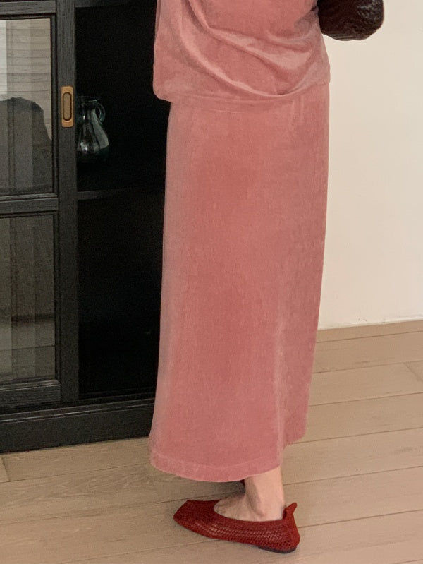 【HER&SHE 2025AW】Velvet Cozy Long Skirt