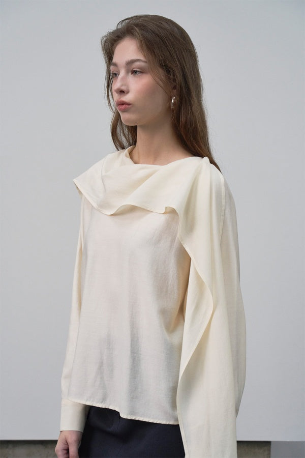 【HER&SHE 2025AW】Soft-belted Tie Blouse