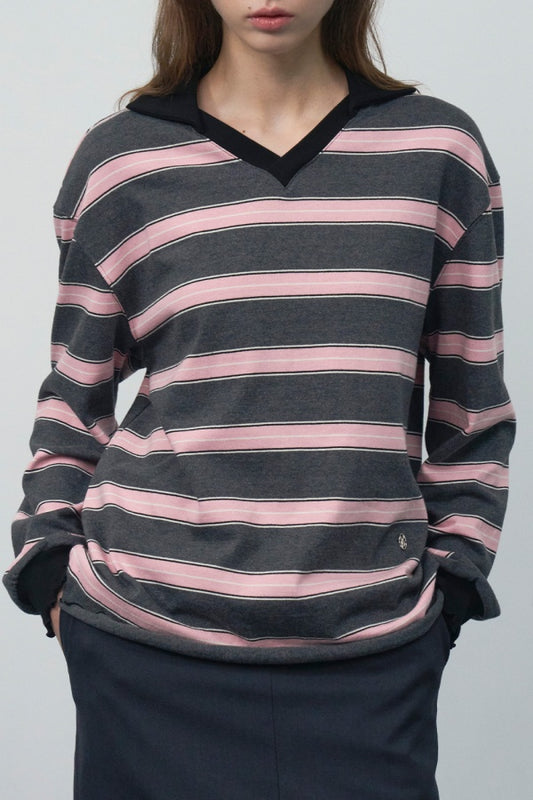 【HER&SHE 2025AW】Frill Striped Long Sleeve