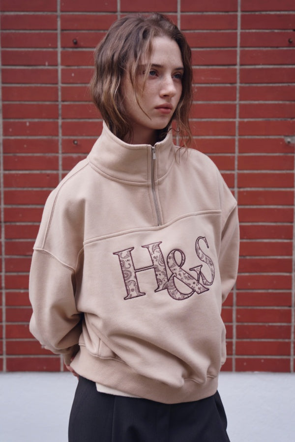 【HER&SHE 2025AW】Paisley Semi Zip-Up Sweatshirt