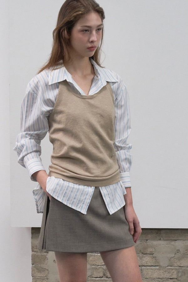 【HER&SHE 2025AW】Side Slit Skirt Pants (Wool blend ver)