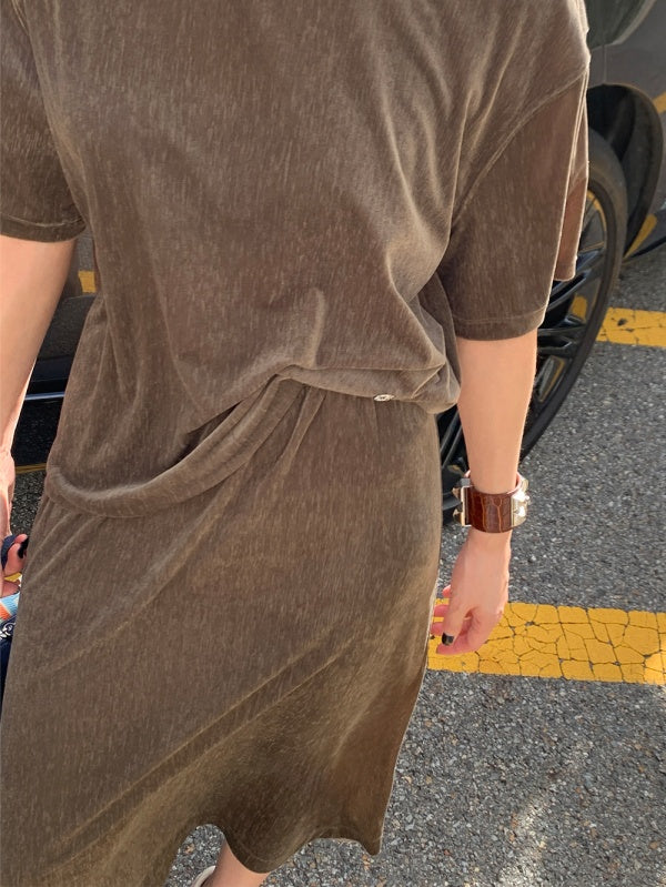 【HER&SHE 2025AW】Velvet Cozy Long Skirt