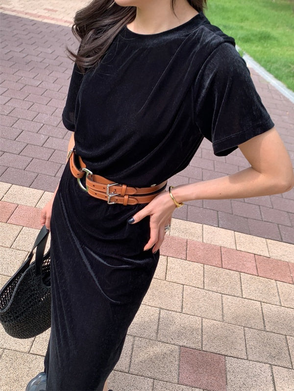 【HER&SHE 2025AW】Velvet Cozy Long Skirt