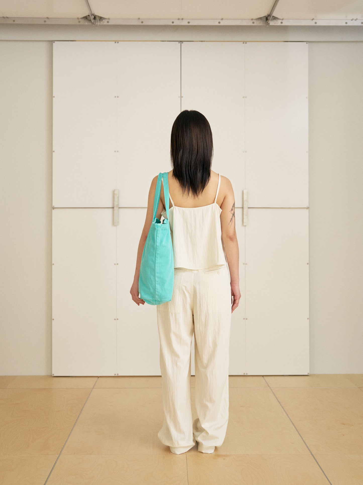 Pigment Lettering Shoulder Bag - Green