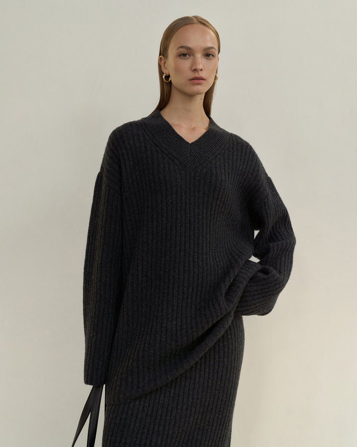 【即納】【BLOSSOM H COMPANY 2024AW】RONNY V-NECK KNIT