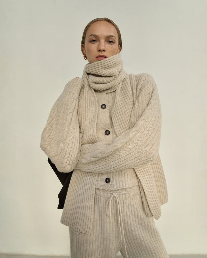 【即納】【BLOSSOM H COMPANY 2024AW】RONNY CABLE CARDIGAN