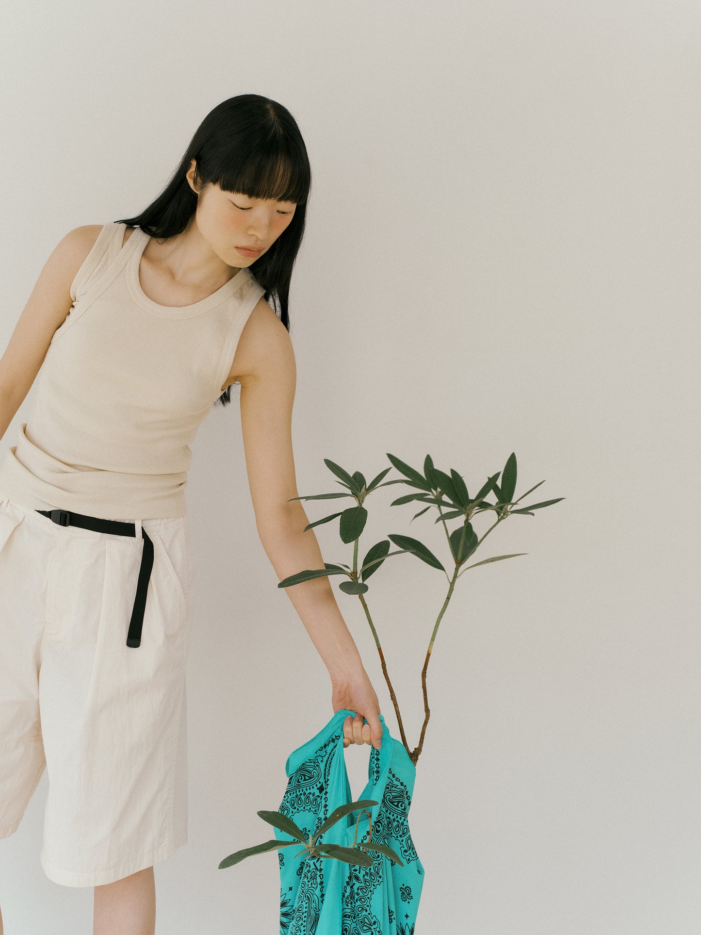 Mei Ribbed Sleeveles-BEIGE