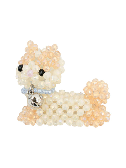 Spotted Cat Key Ring -Cream