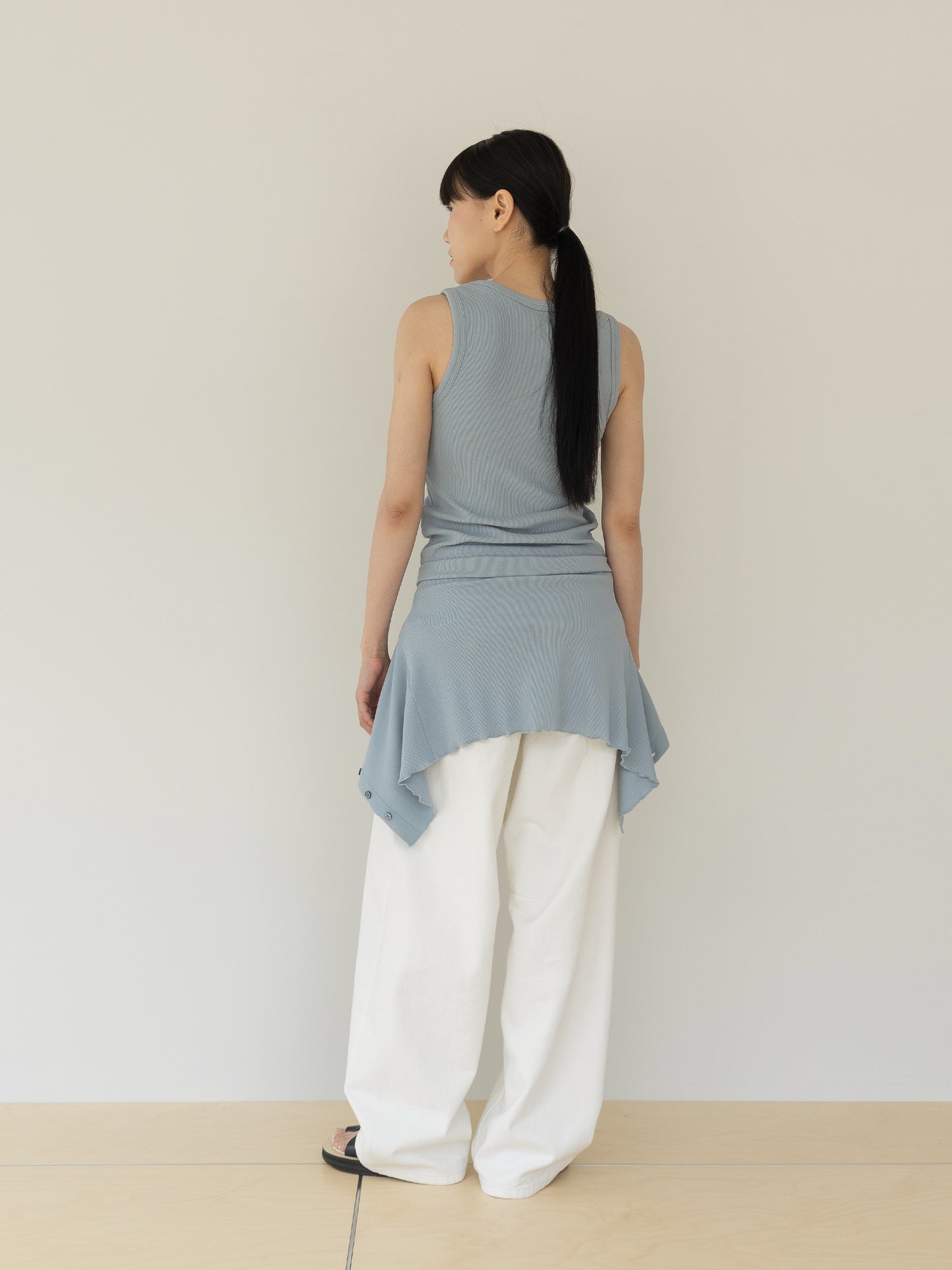 Mei Ribbed Sleeveles-BLUE