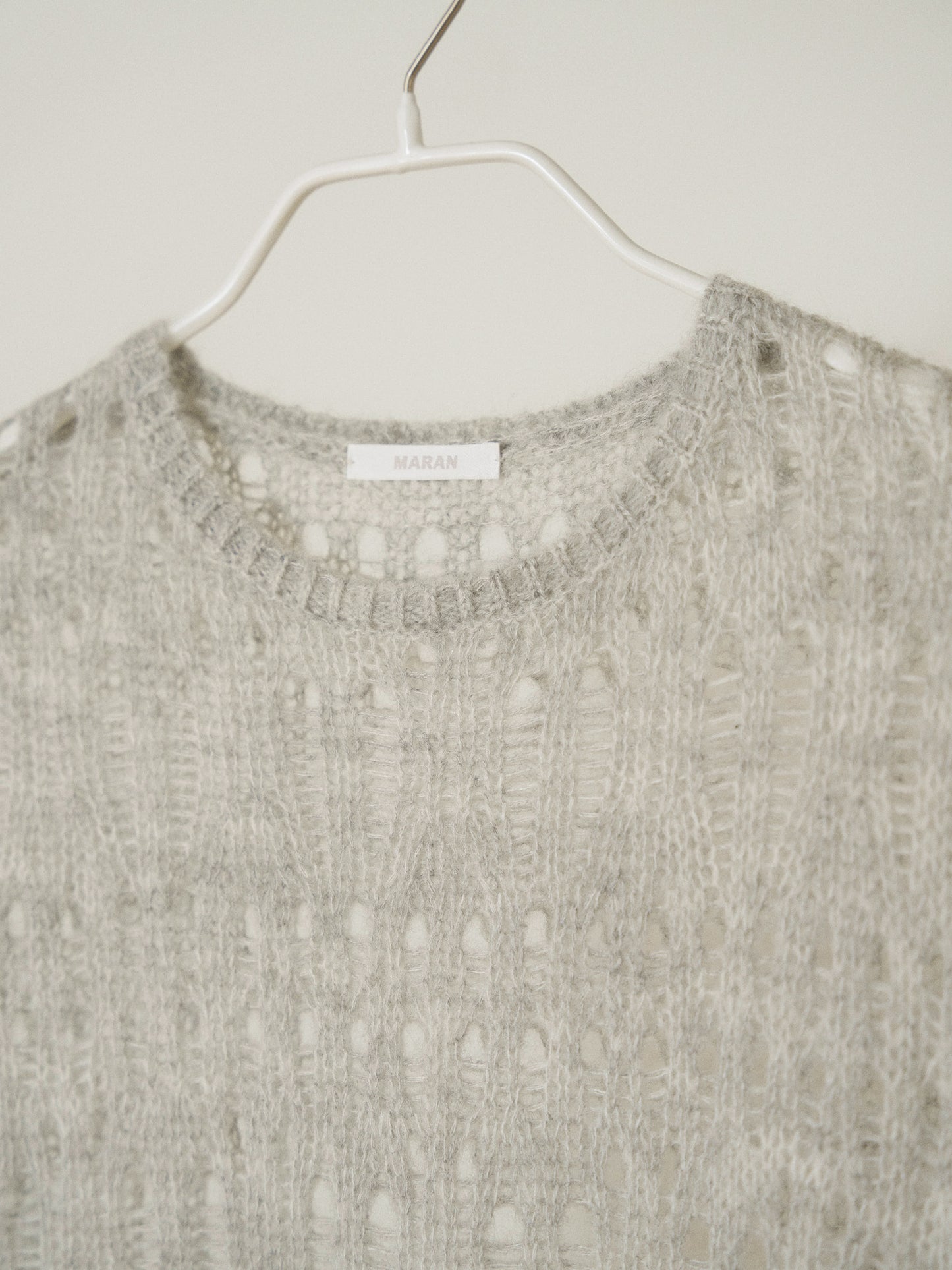 Mohair Punching Pullover-Gray