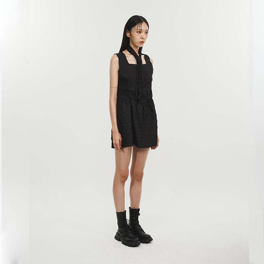 SHIRRING RAINDROP DRESS