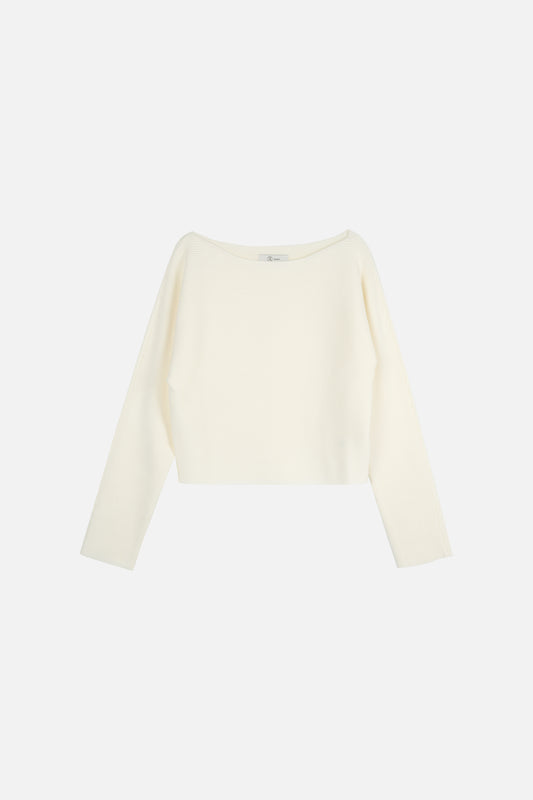 【BLOSSOM H COMPANY 2025SS】DE RIBBED BOAT NECK KNIT