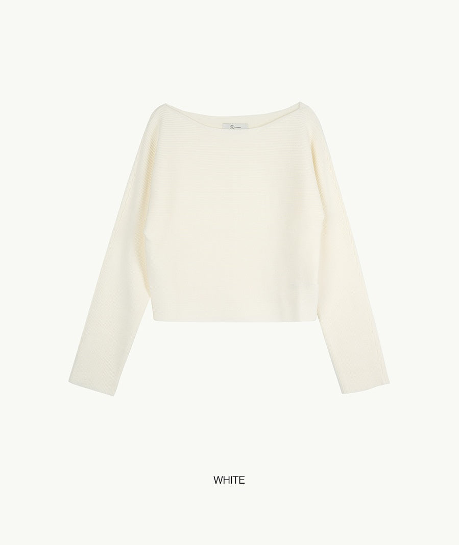 【BLOSSOM H COMPANY 2025SS】DE RIBBED BOAT NECK KNIT