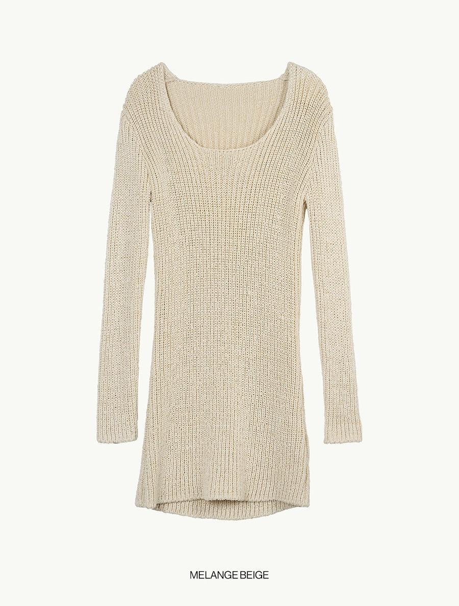 【BLOSSOM H COMPANY 2025SS】LUF U-NECK LONG KNIT