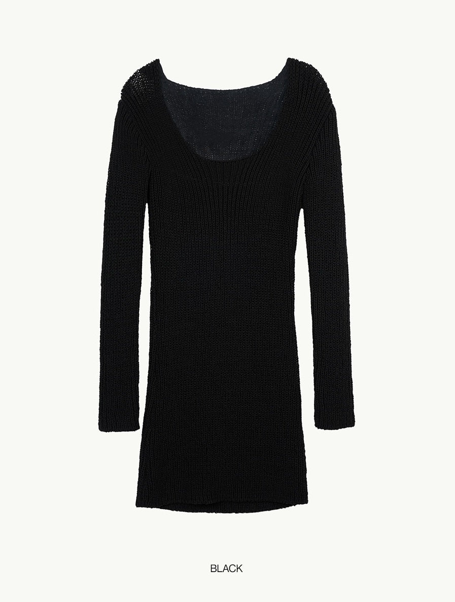 【BLOSSOM H COMPANY 2025SS】LUF U-NECK LONG KNIT