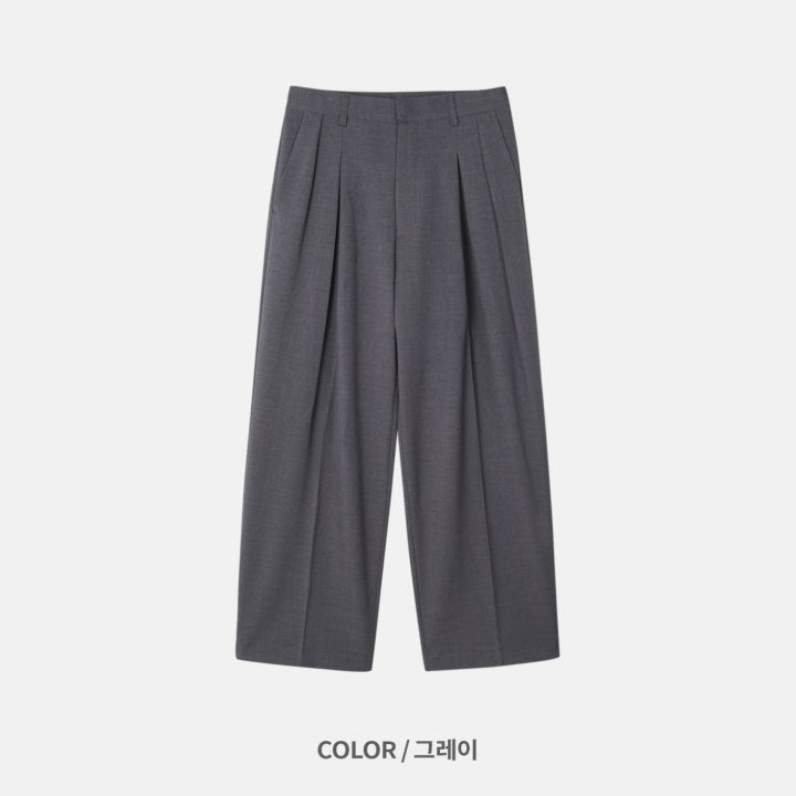 Wide Box-Pleat Slacks
