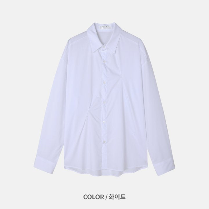 Bar-Tack Pleat Oversize Shirt