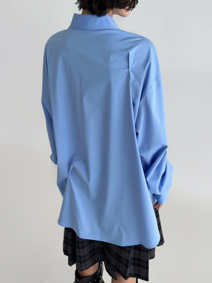 Bar-Tack Pleat Oversize Shirt