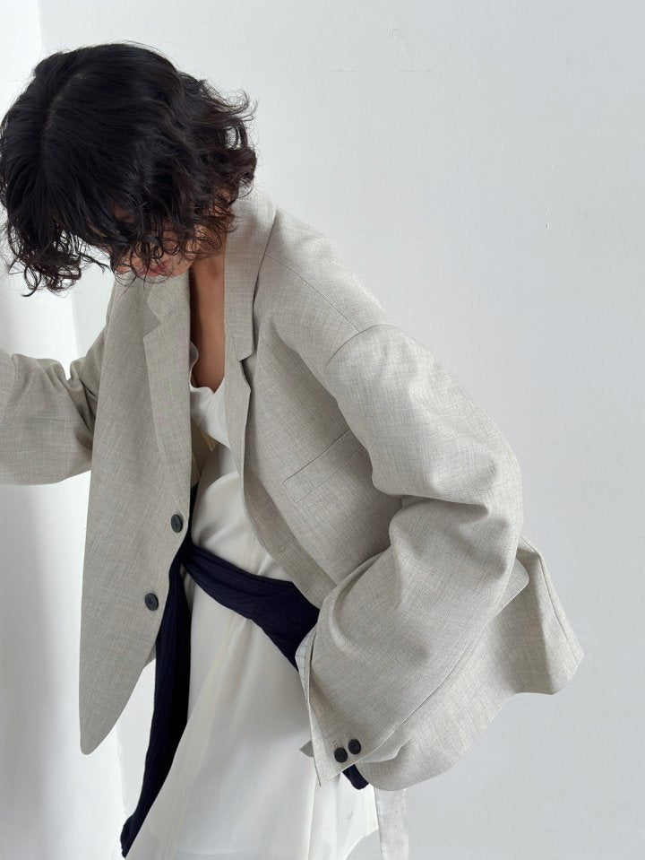 Pleat Cropped Jacket