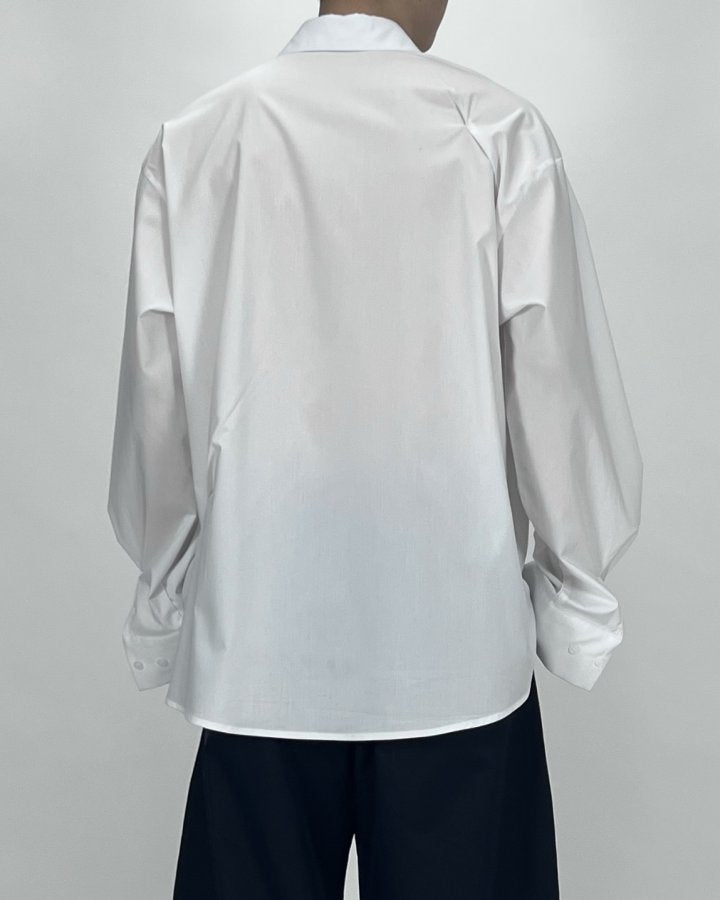 Bar-Tack Pleat Oversize Shirt