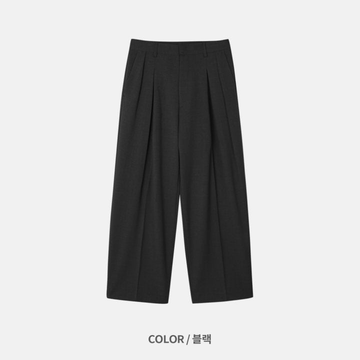 Wide Box-Pleat Slacks