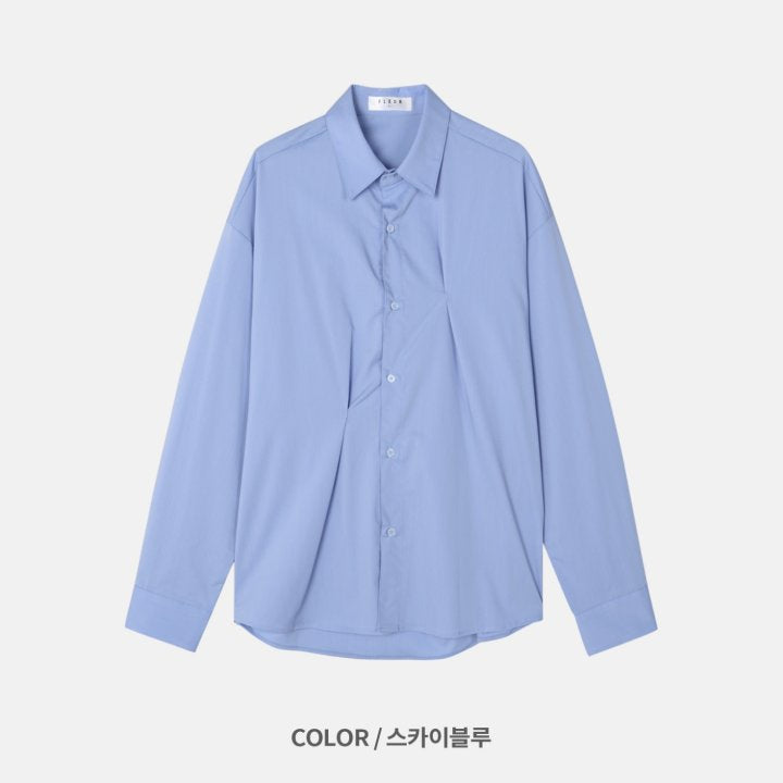 Bar-Tack Pleat Oversize Shirt