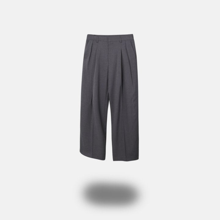 Wide Box-Pleat Slacks