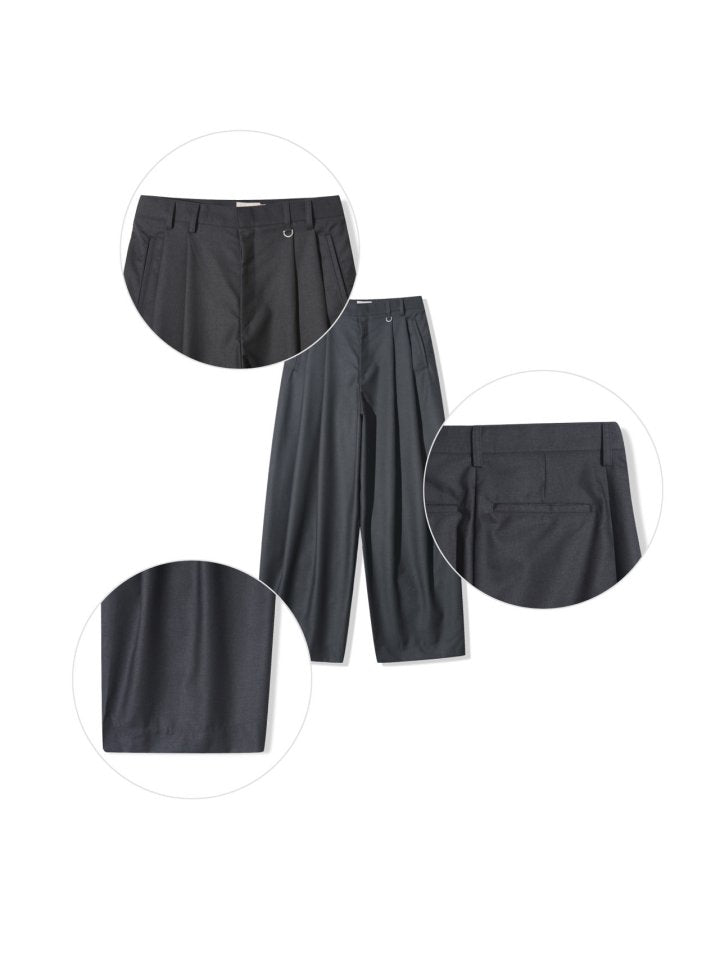 Two-Tuck Wide Slacks Pants