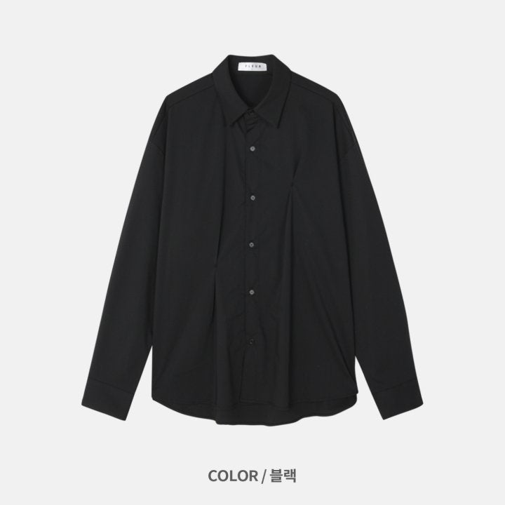 Bar-Tack Pleat Oversize Shirt