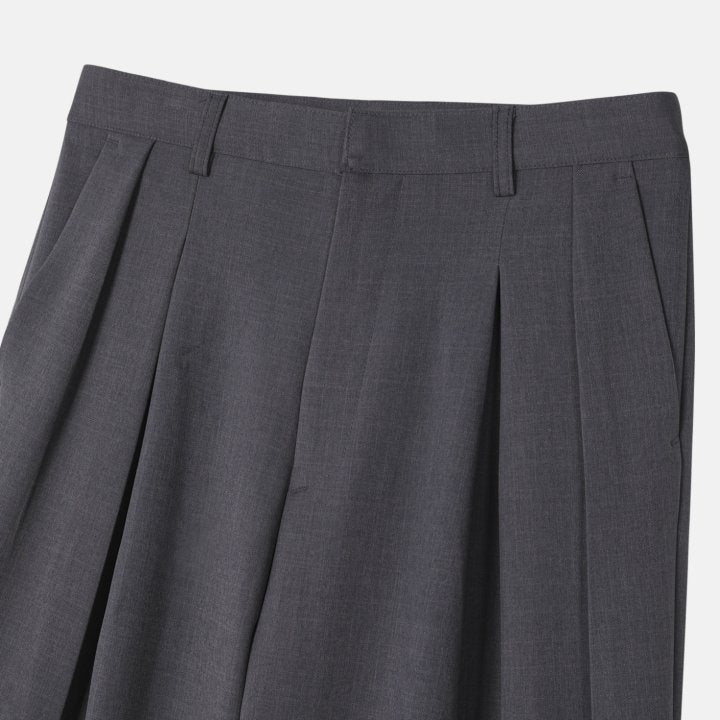 Wide Box-Pleat Slacks